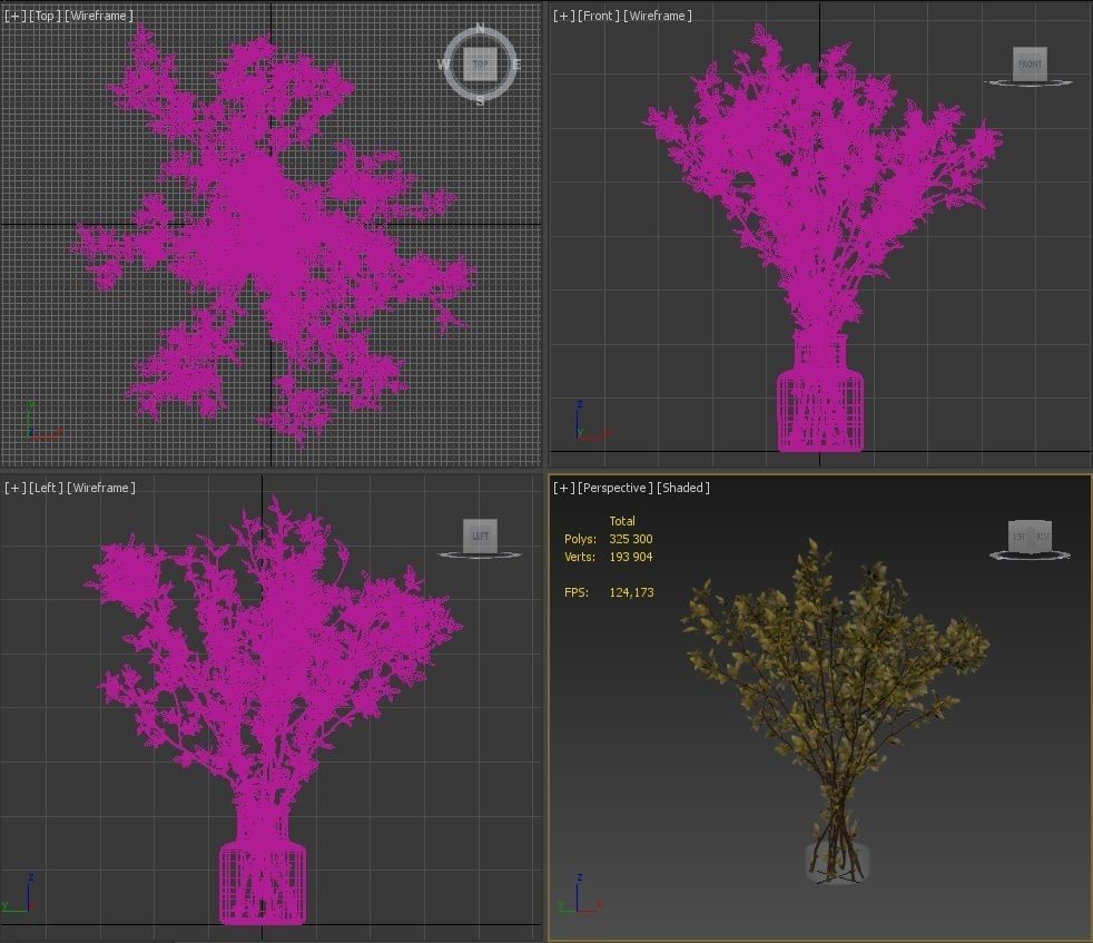 Branches in a vase 013 3D model_11