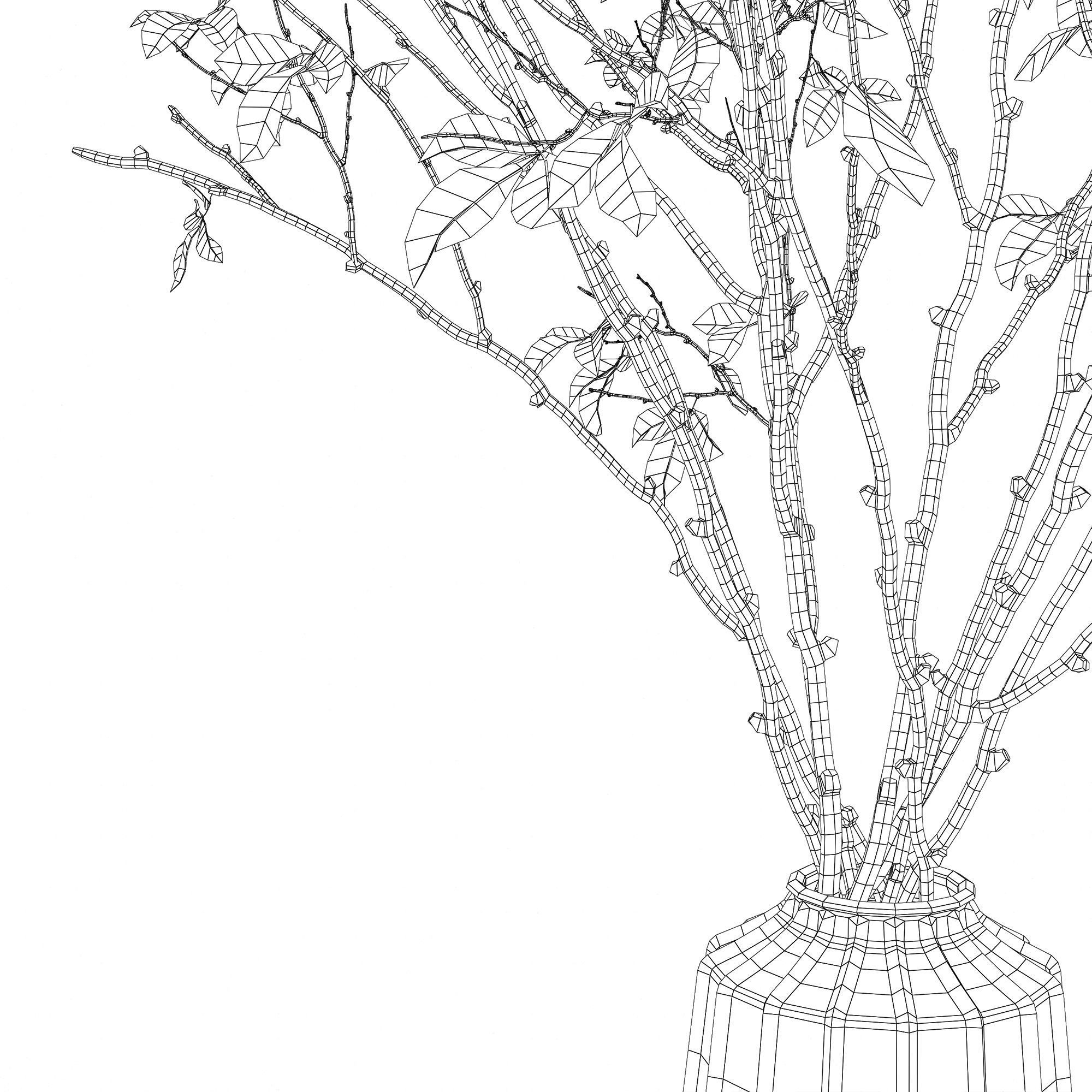 Branches in a vase 014 3D model_9