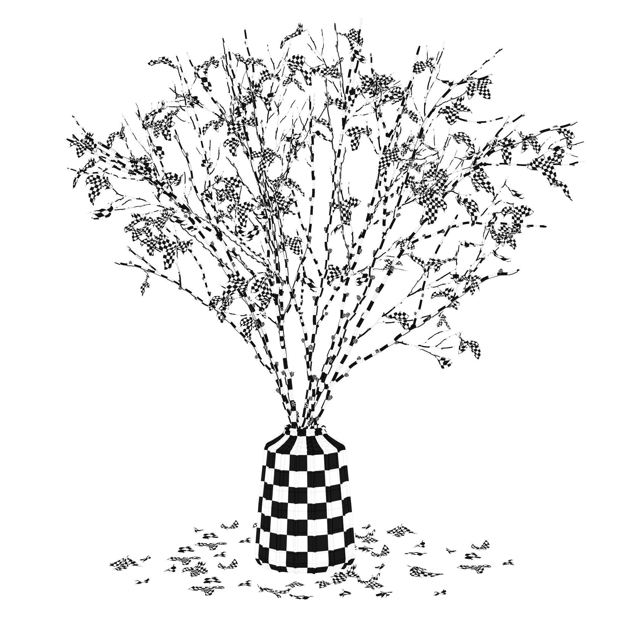 Branches in a vase 014 3D model_8