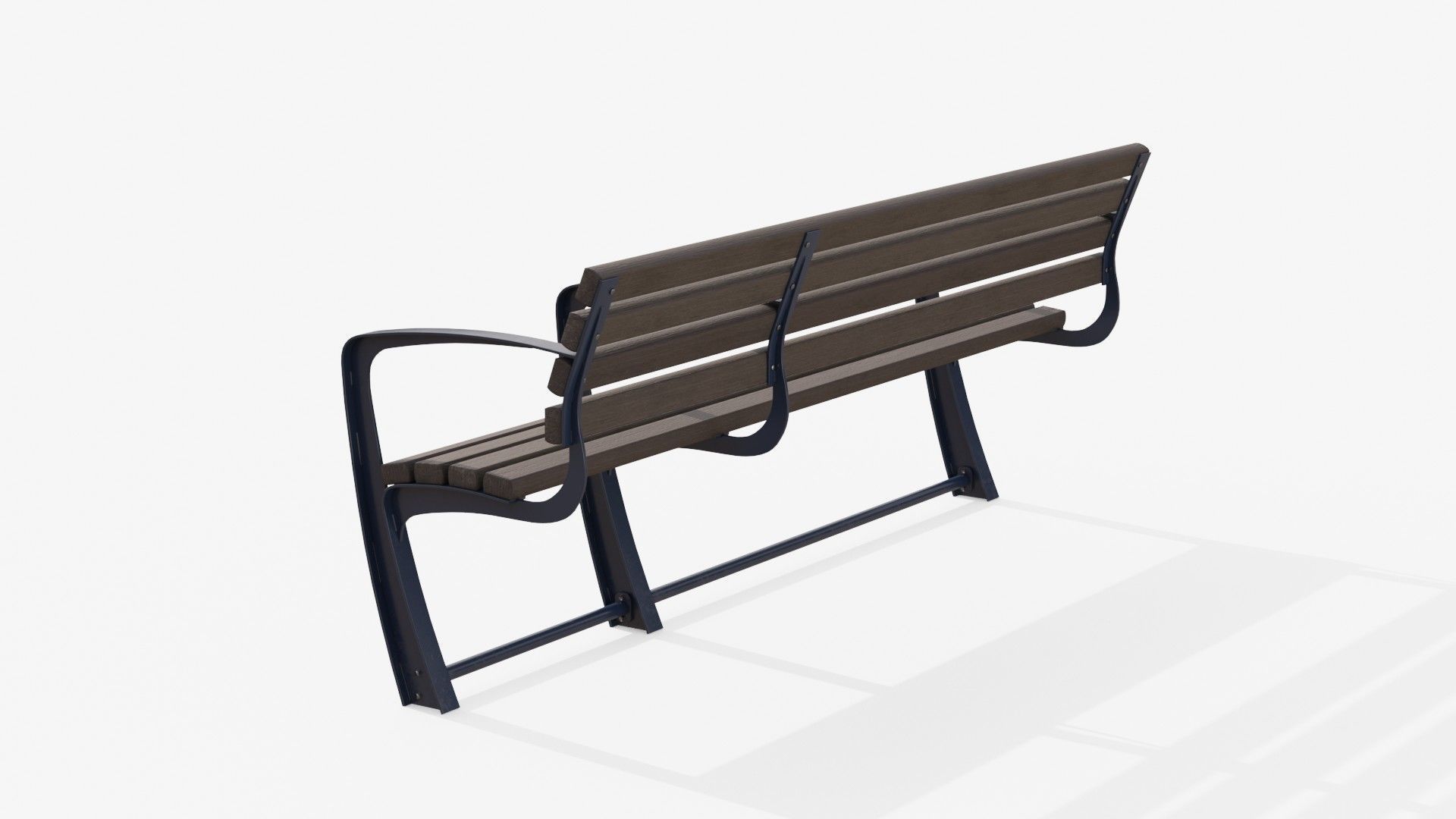 Outdoor Bench Low-poly 3D model_2