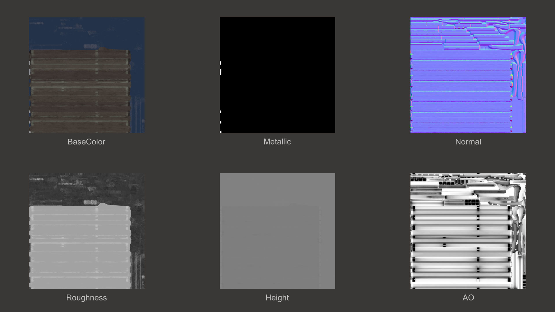 Outdoor Bench Low-poly 3D model_9