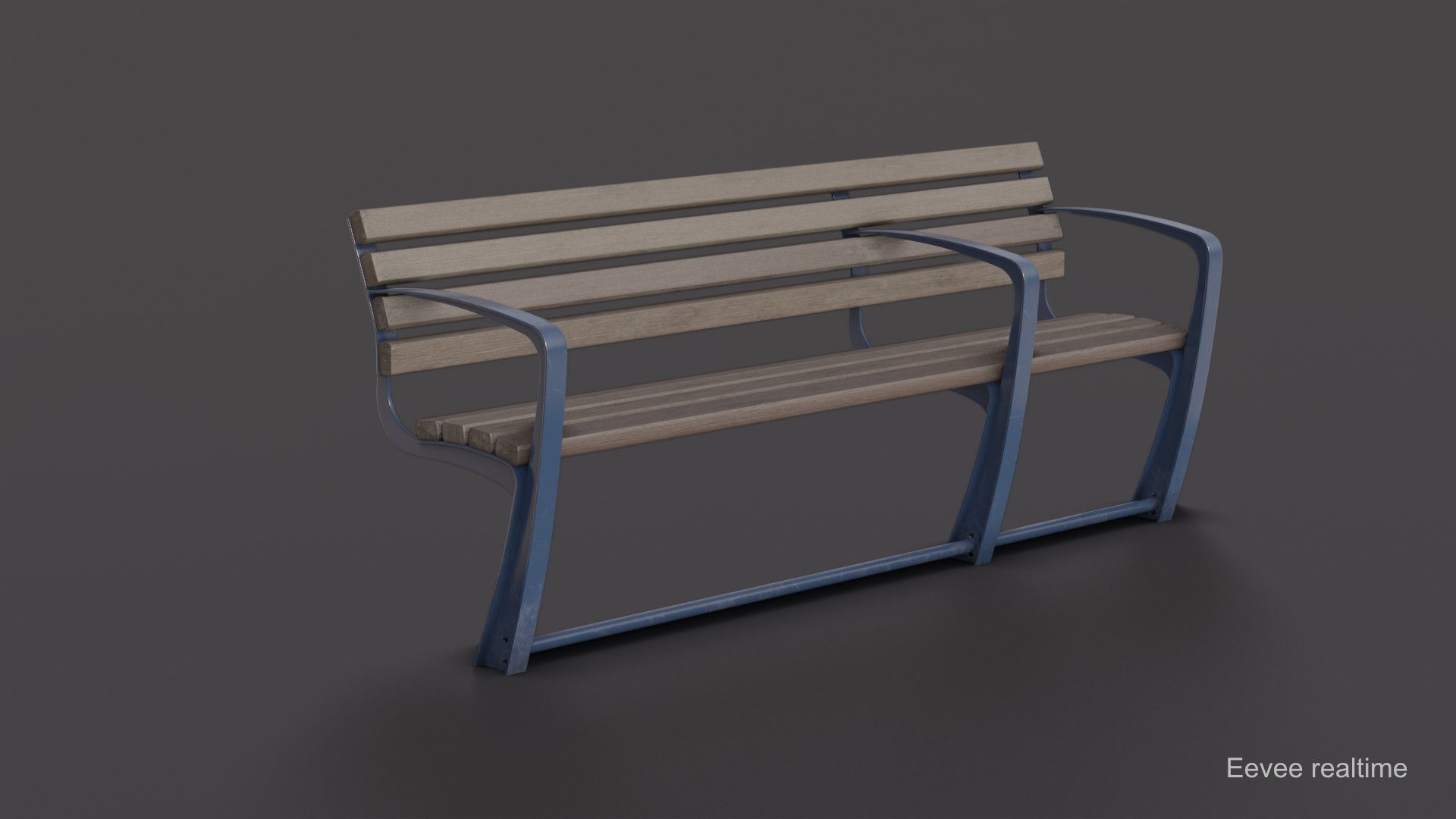 Outdoor Bench Low-poly 3D model_6