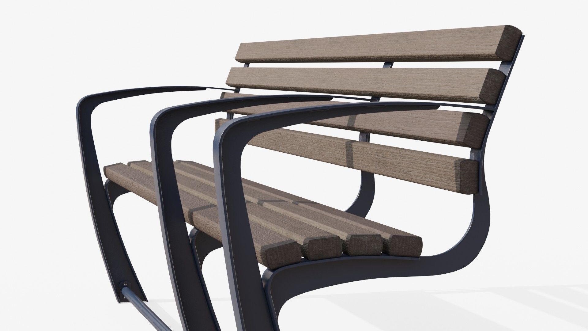 Outdoor Bench Low-poly 3D model_5