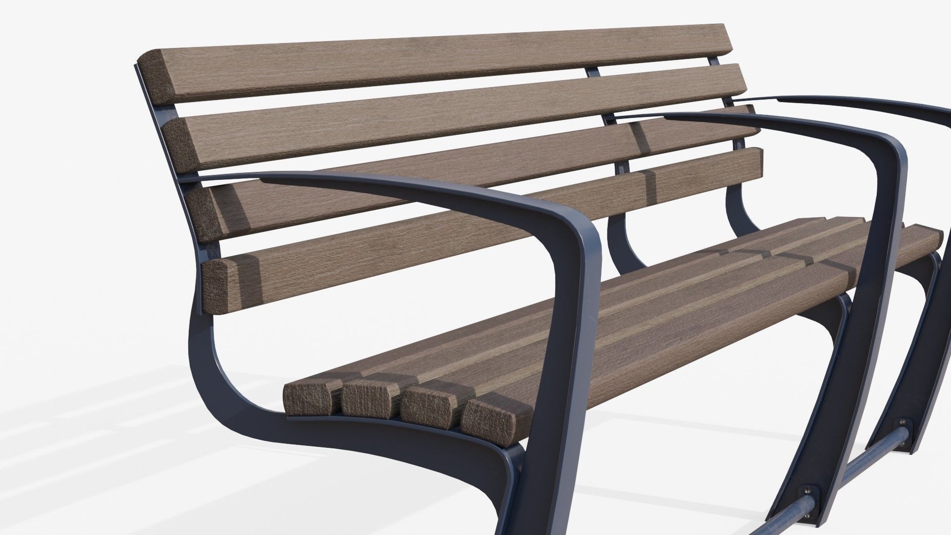 Outdoor Bench Low-poly 3D model_4