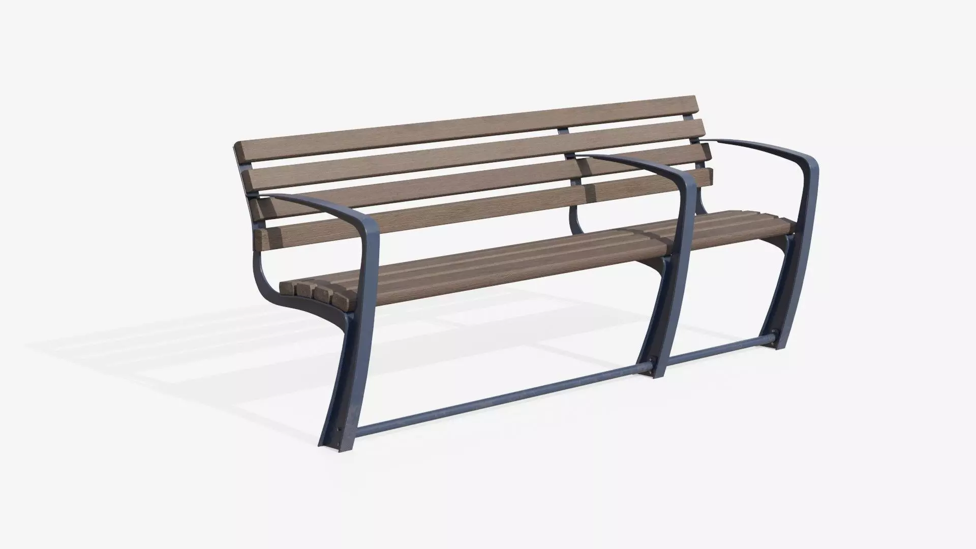Outdoor Bench Low-poly 3D model_0