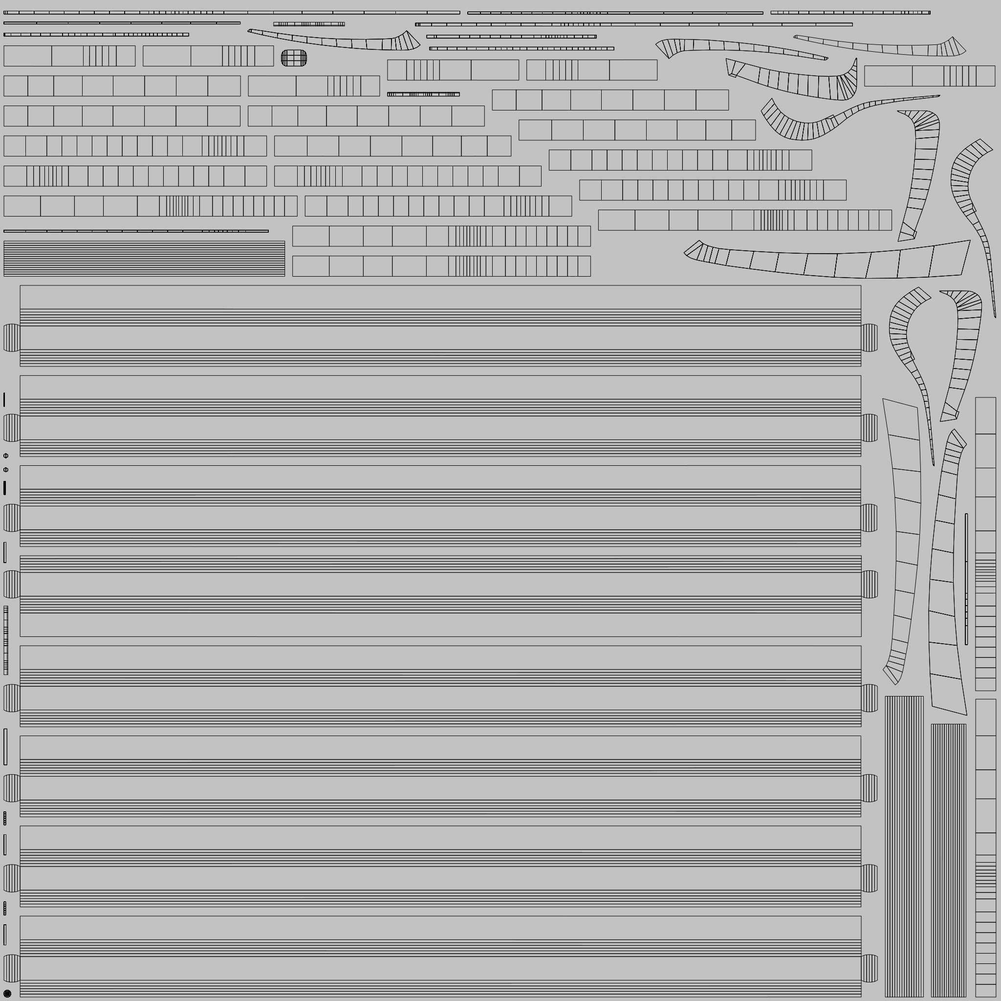 Outdoor Bench Low-poly 3D model_8