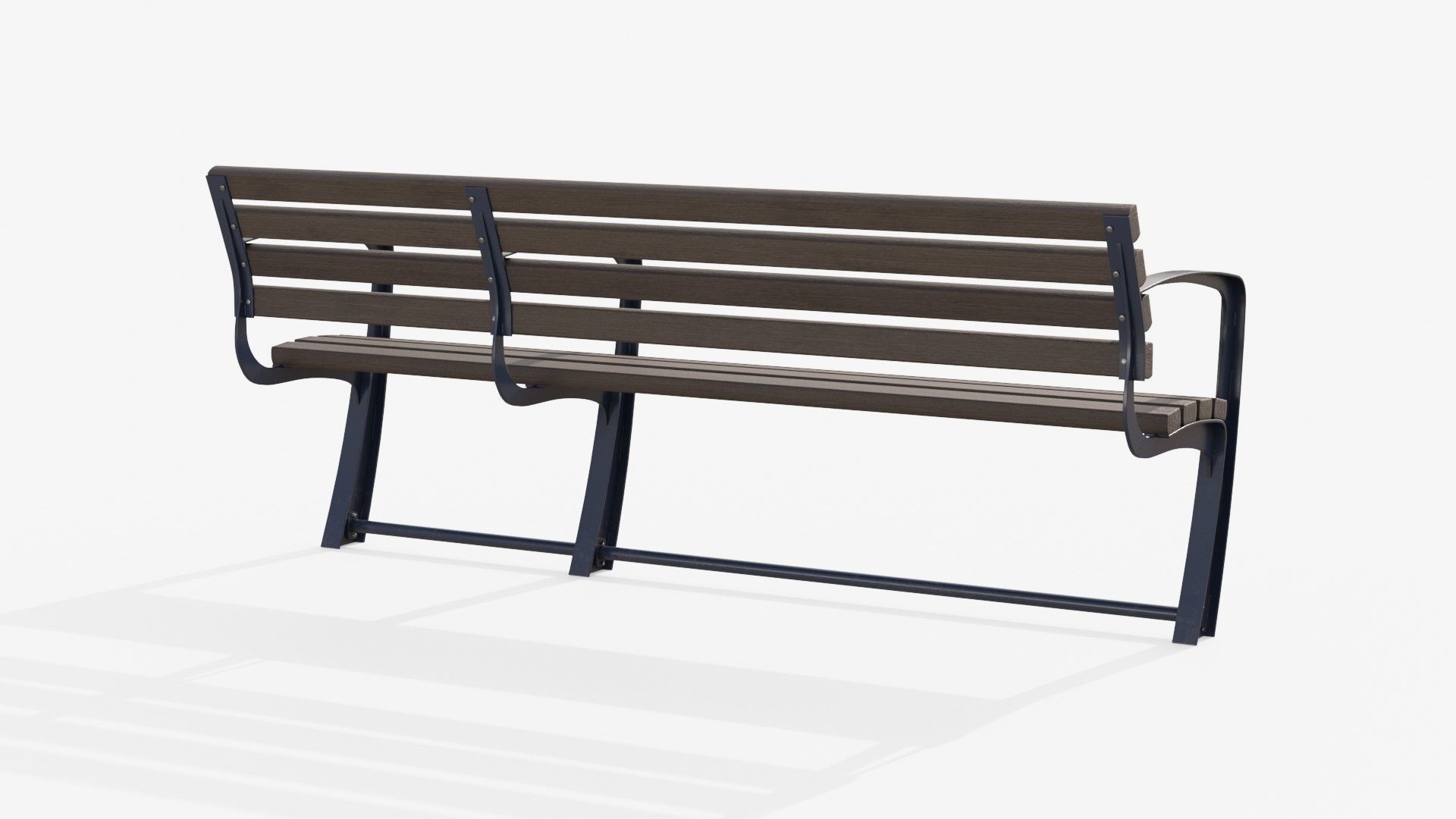 Outdoor Bench Low-poly 3D model_3