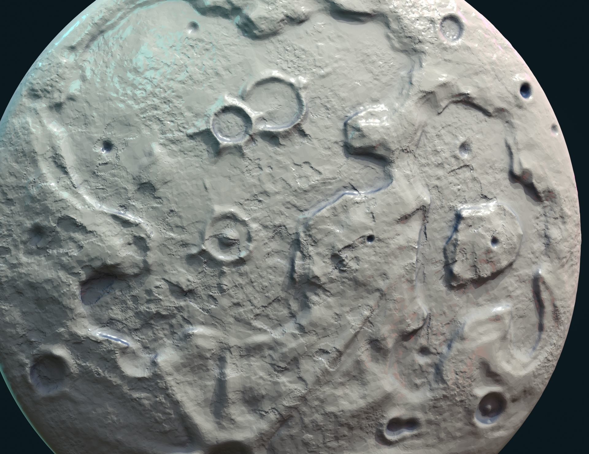 Moon Bas-Relief Pendant 3D print model_7