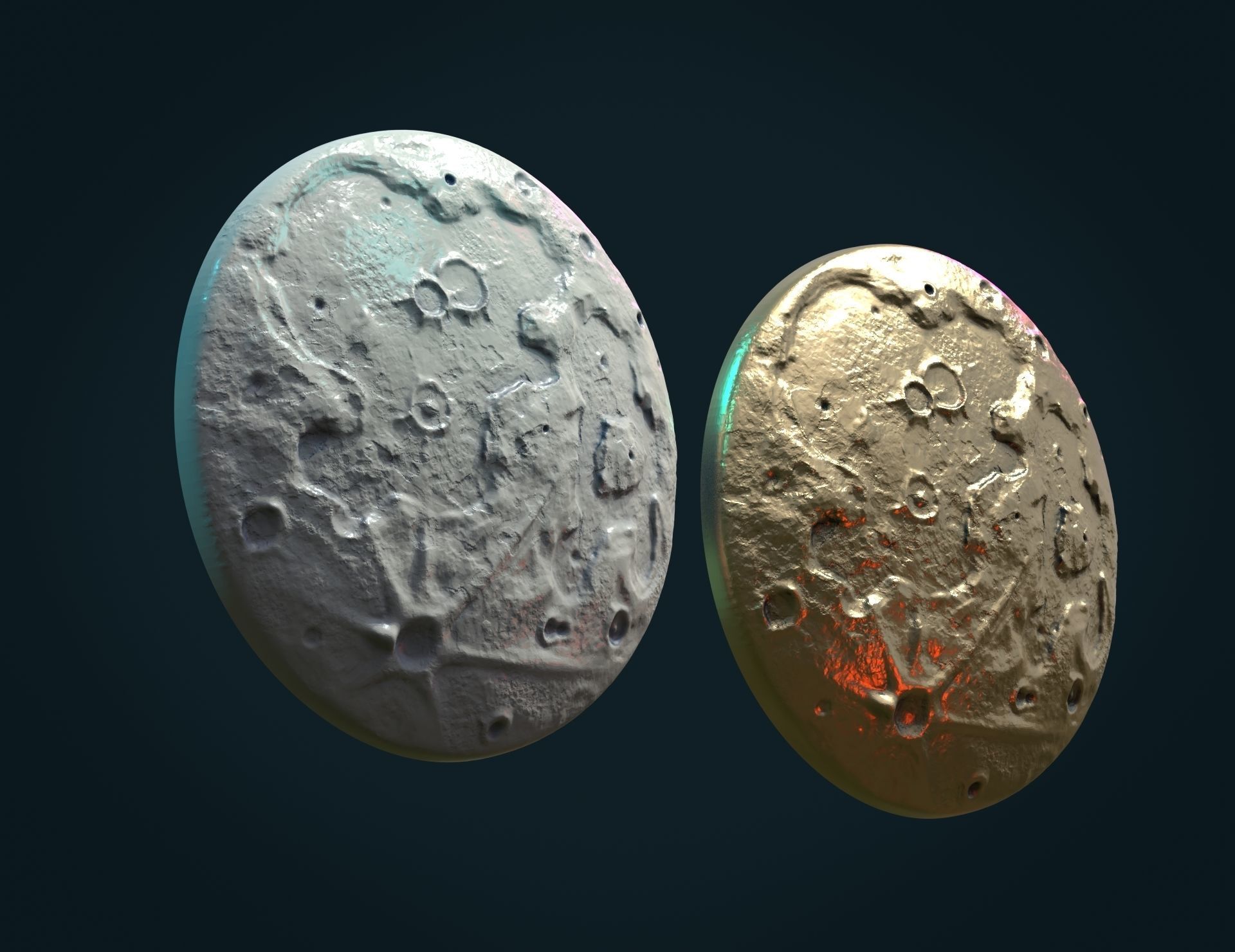 Moon Bas-Relief Pendant 3D print model_6
