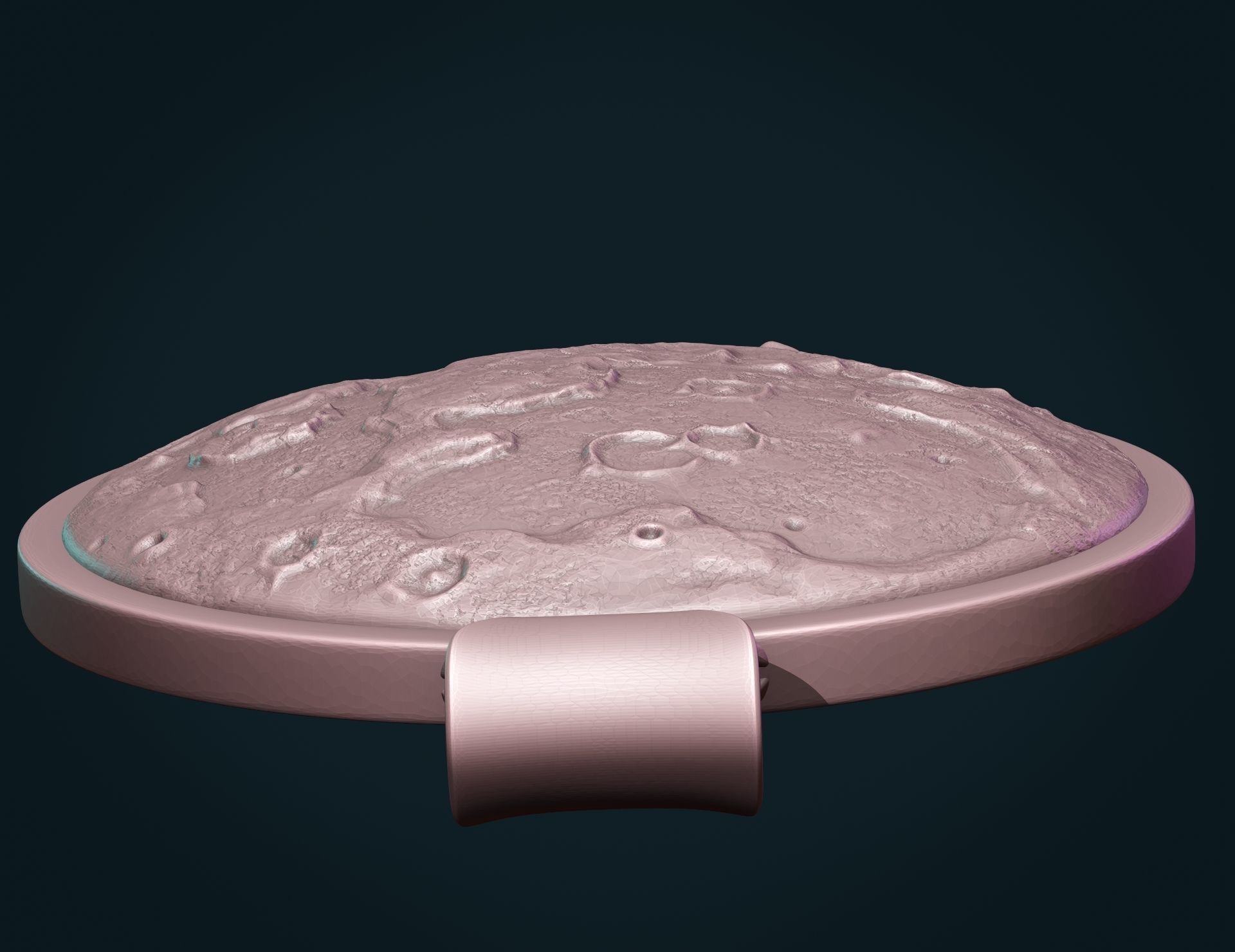 Moon Bas-Relief Pendant 3D print model_13