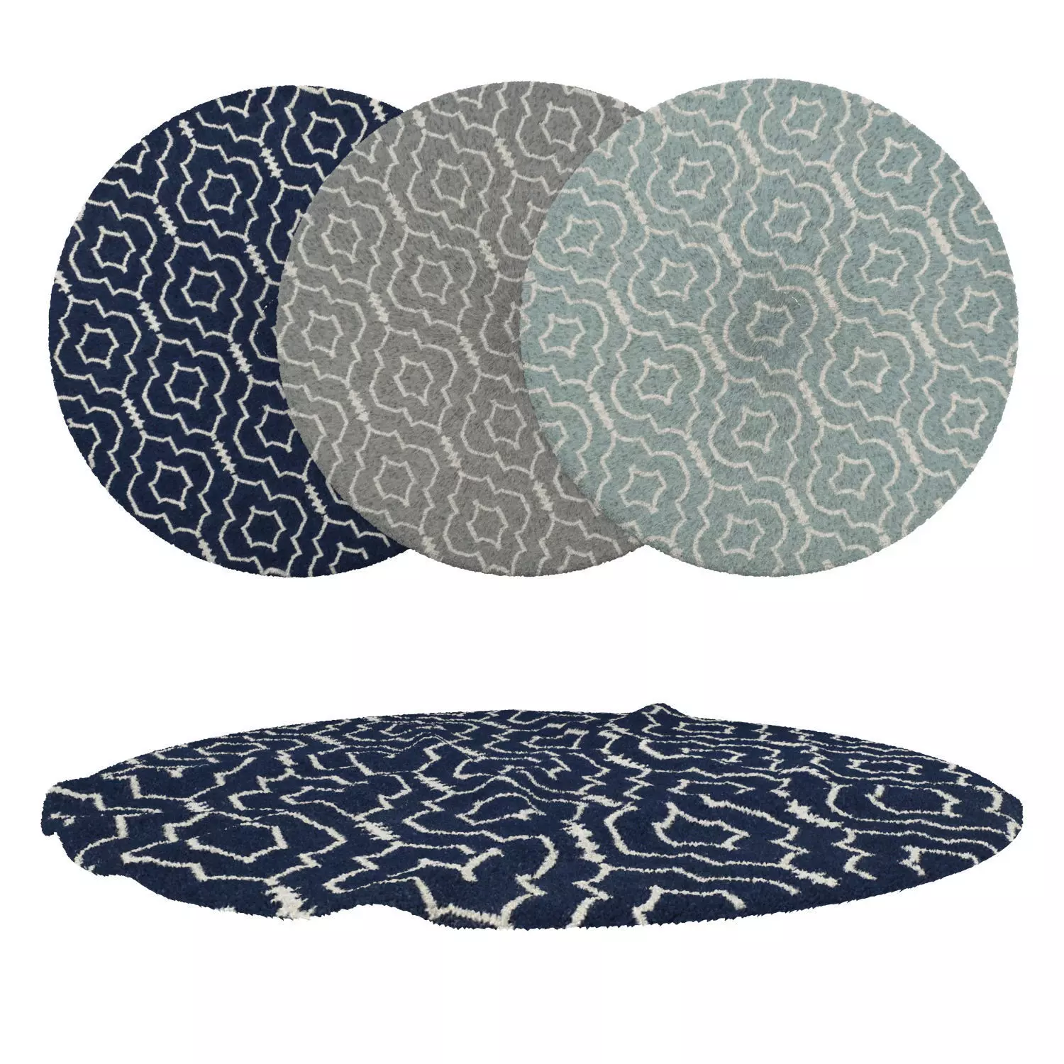 Round Rug Set 72 3D model_0