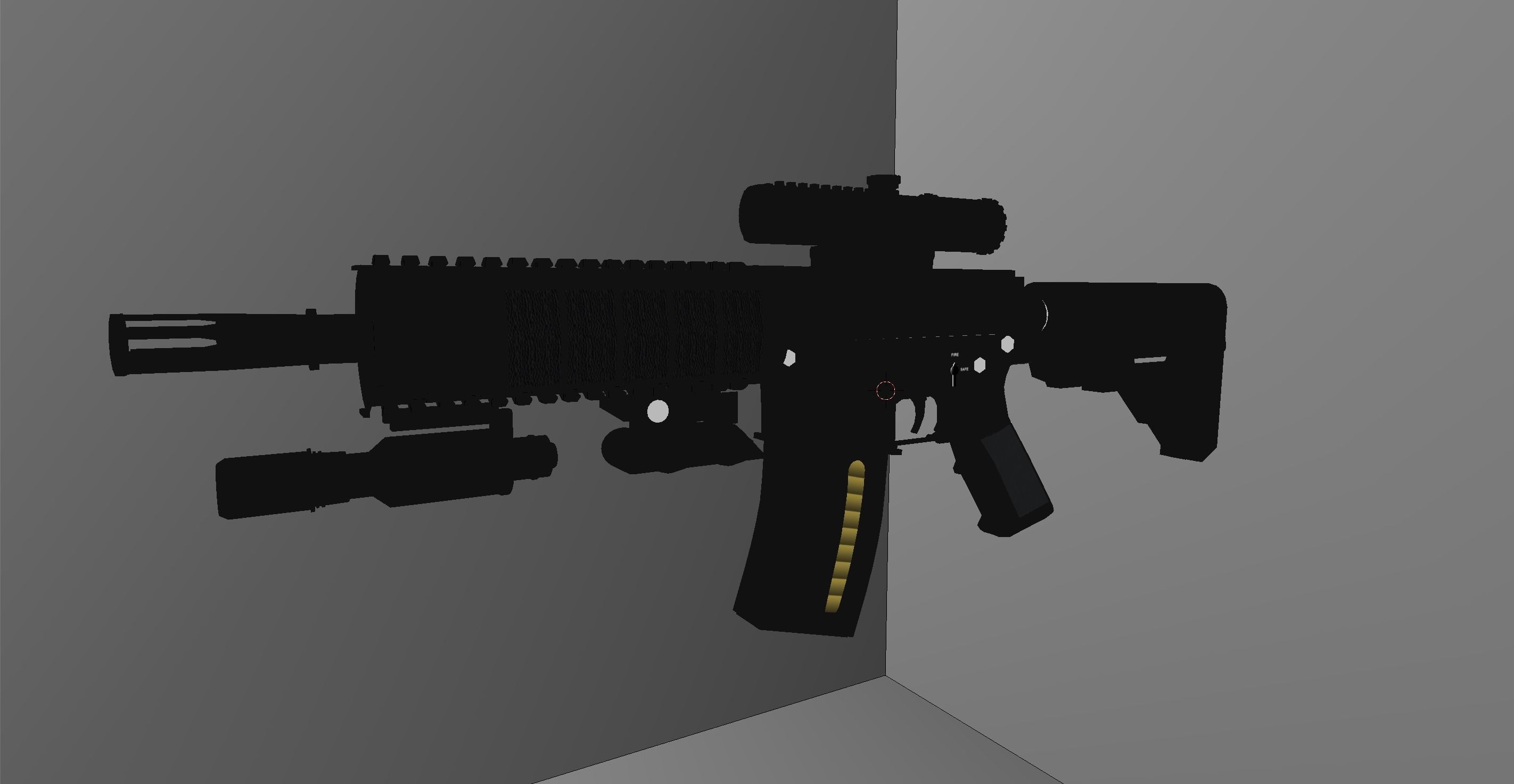 Lewis Machine and Tool LMT Defender Carbine Low-poly 3D model_1