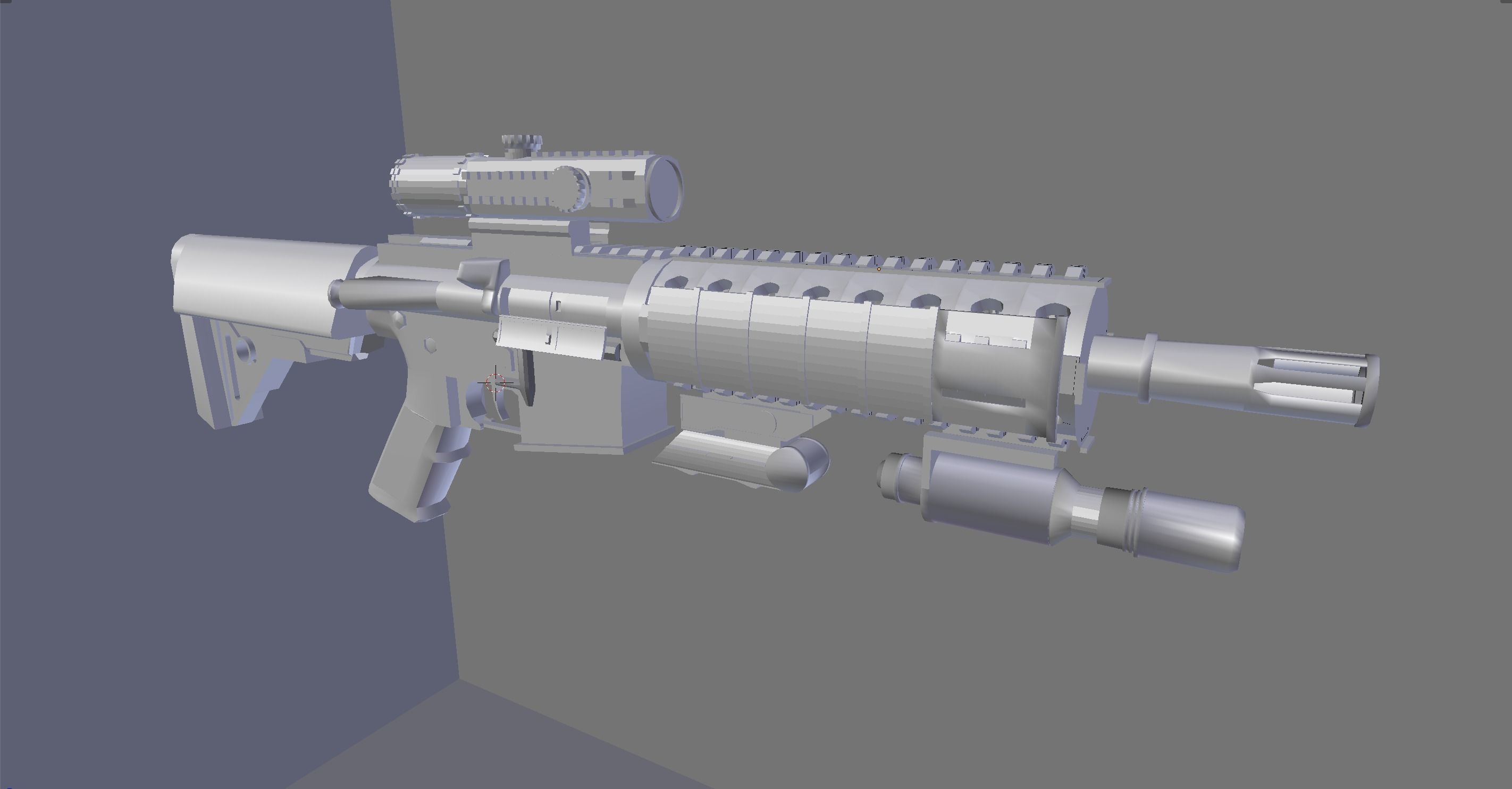 Lewis Machine and Tool LMT Defender Carbine Low-poly 3D model_6