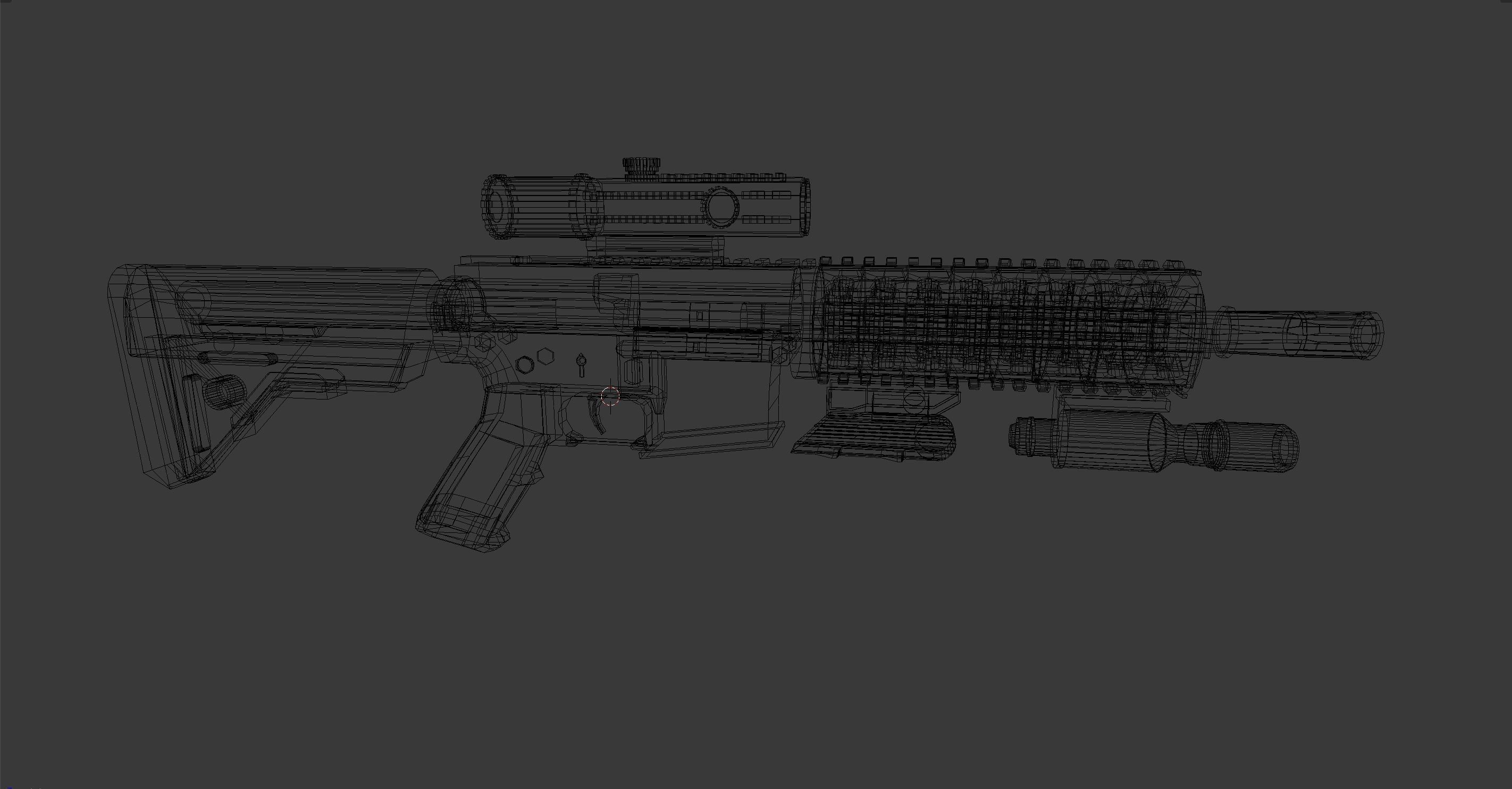 Lewis Machine and Tool LMT Defender Carbine Low-poly 3D model_8