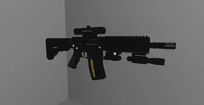 Lewis Machine and Tool LMT Defender Carbine Low-poly 3D model