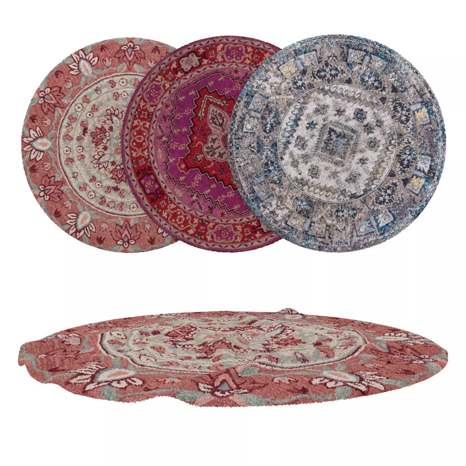 Round Rug Set 74 3D model_0