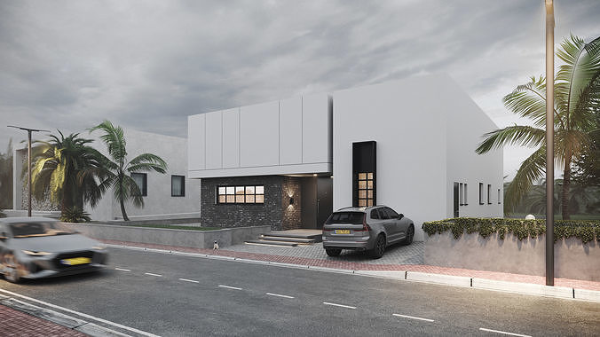 Modern House 002 Izrael Low-poly 3D model