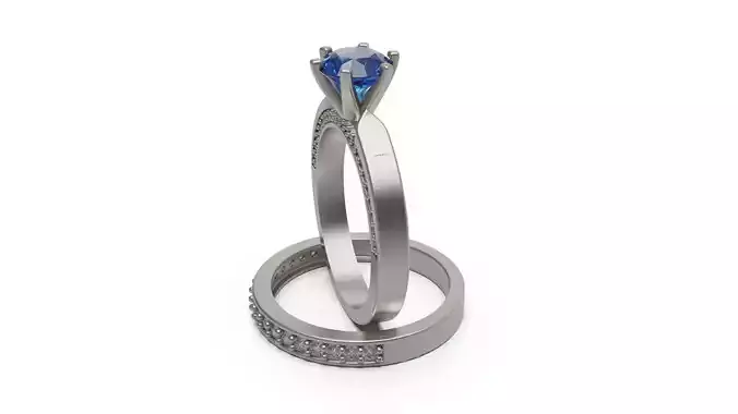 Solitaire Wedding Engagement Ring 01 3D print model