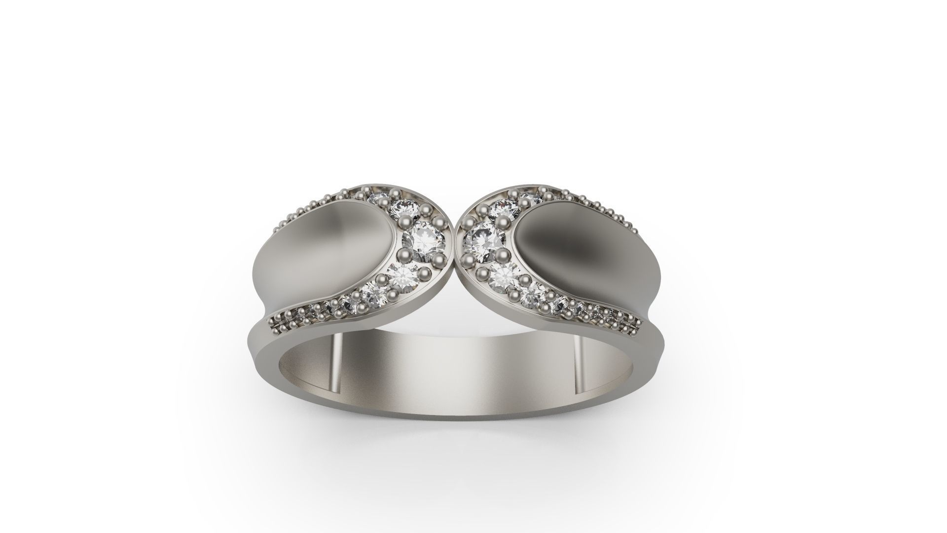 Lady Ring With Diamond 3D print model_6