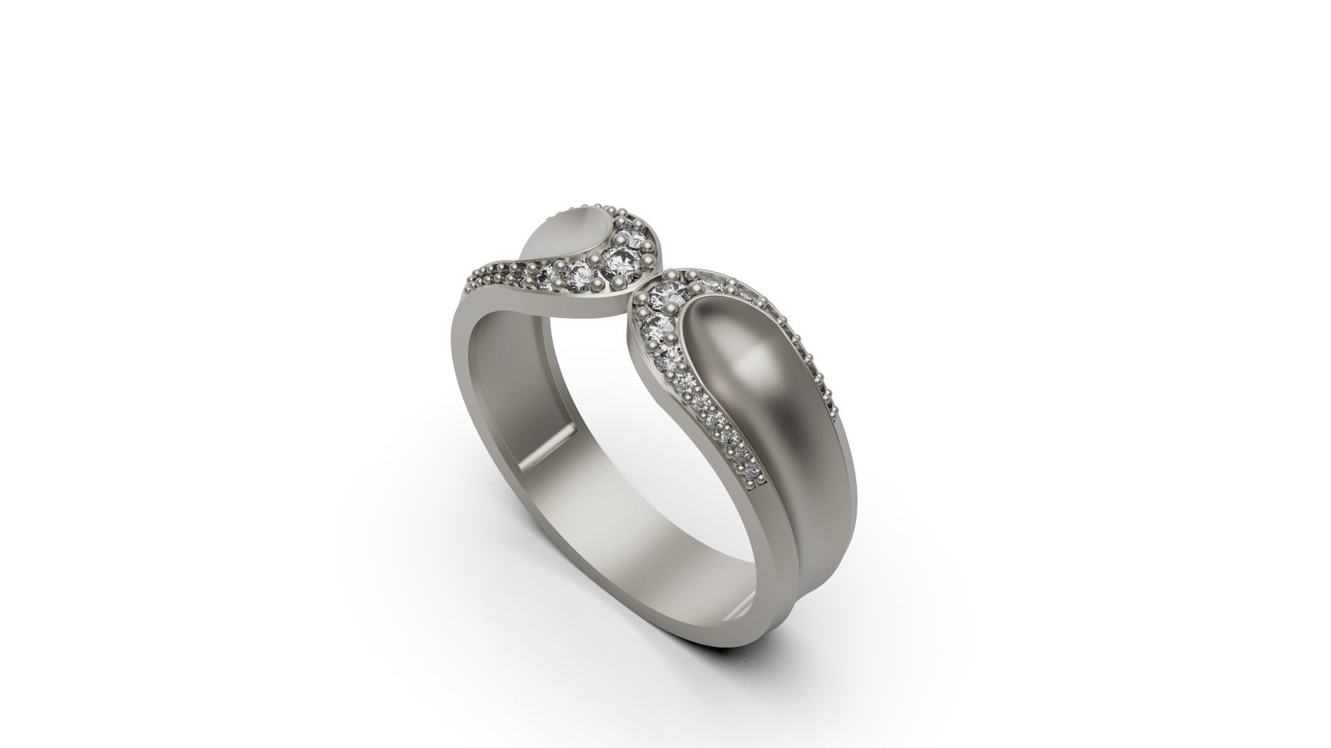 Lady Ring With Diamond 3D print model_1