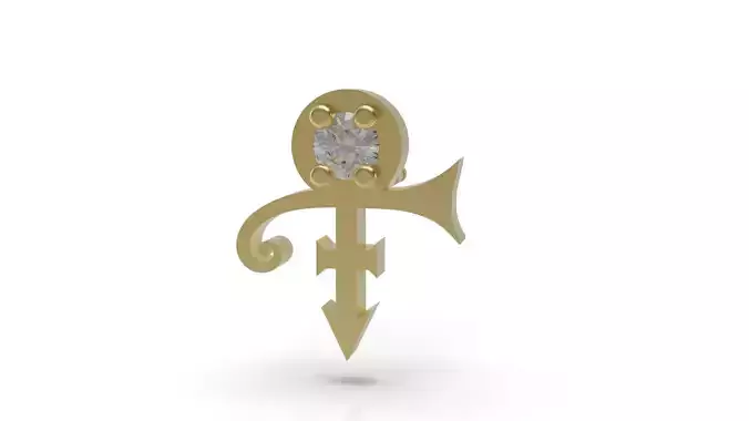Prince Sott Love Stud Earring With Diamond 3D print model