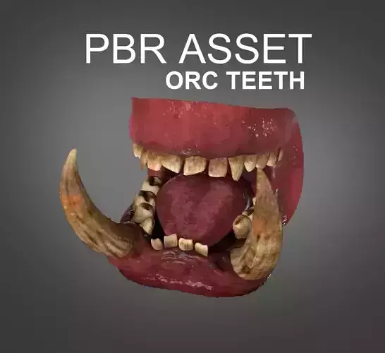 WarCraft Orc Teeth Game Asset PBR
