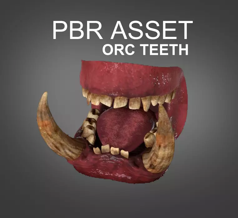 WarCraft Orc Teeth Game Asset PBR Low-poly 3D model