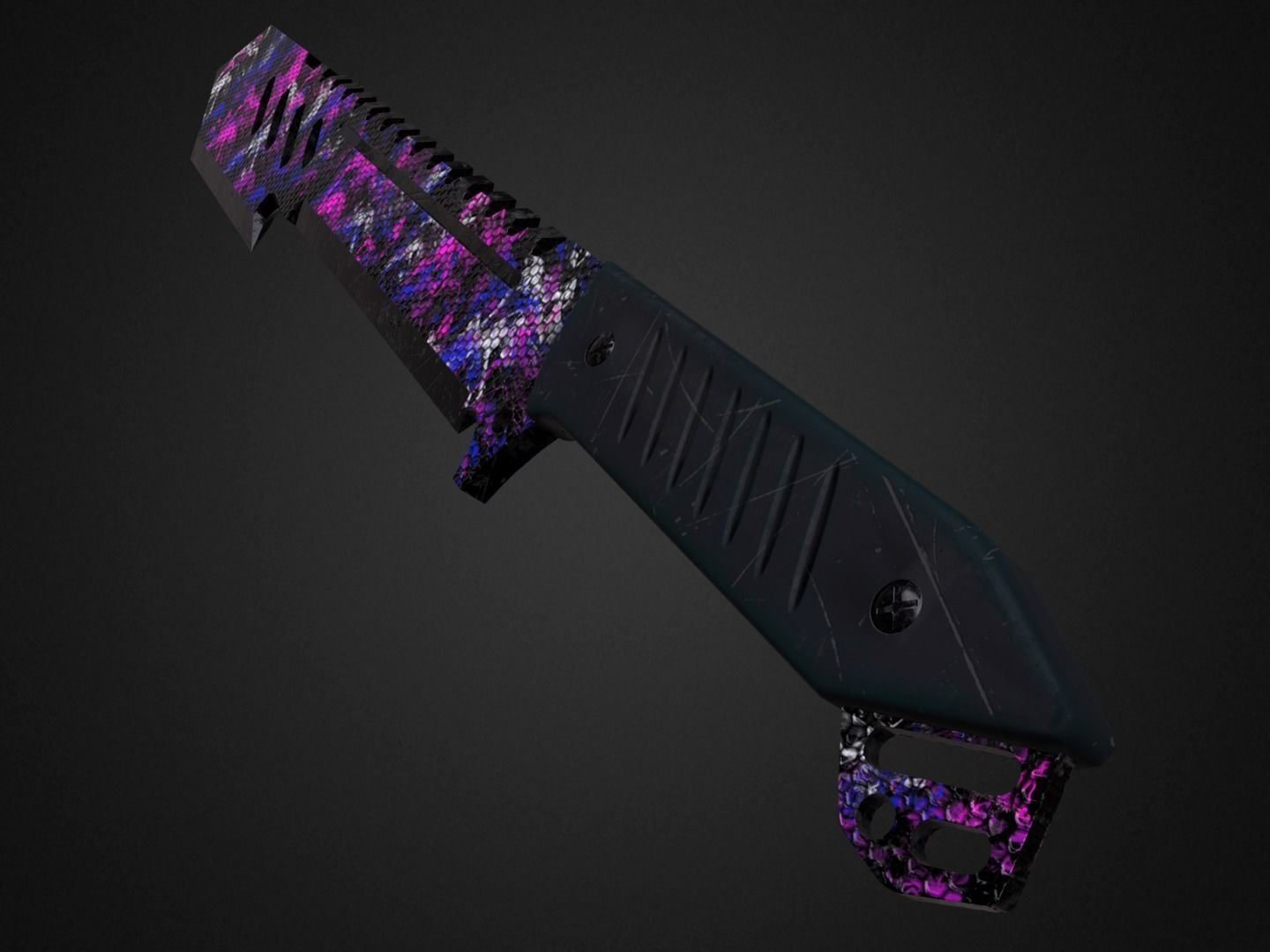 Machete knife Low-poly 3D model_7
