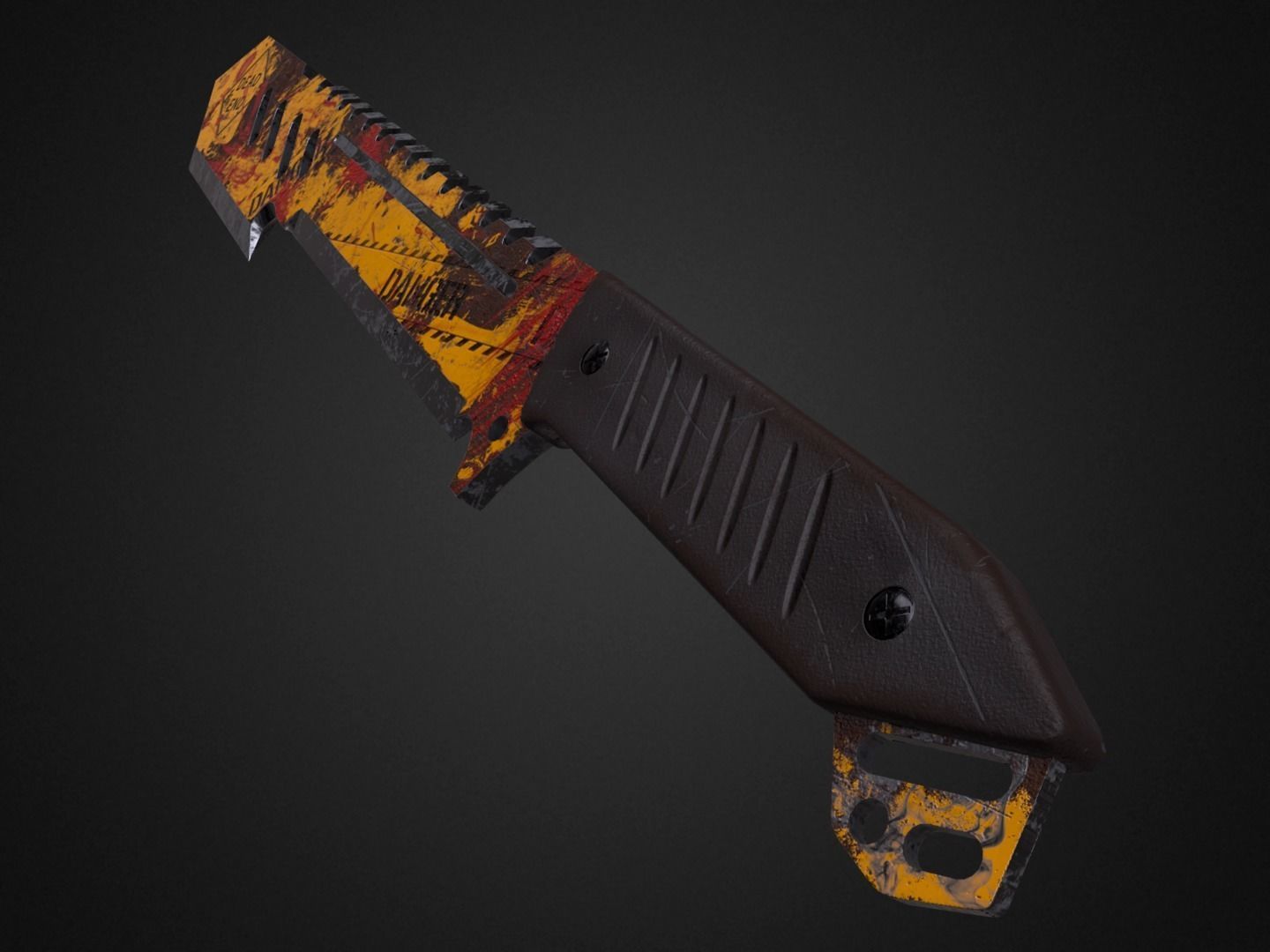 Machete knife Low-poly 3D model_10