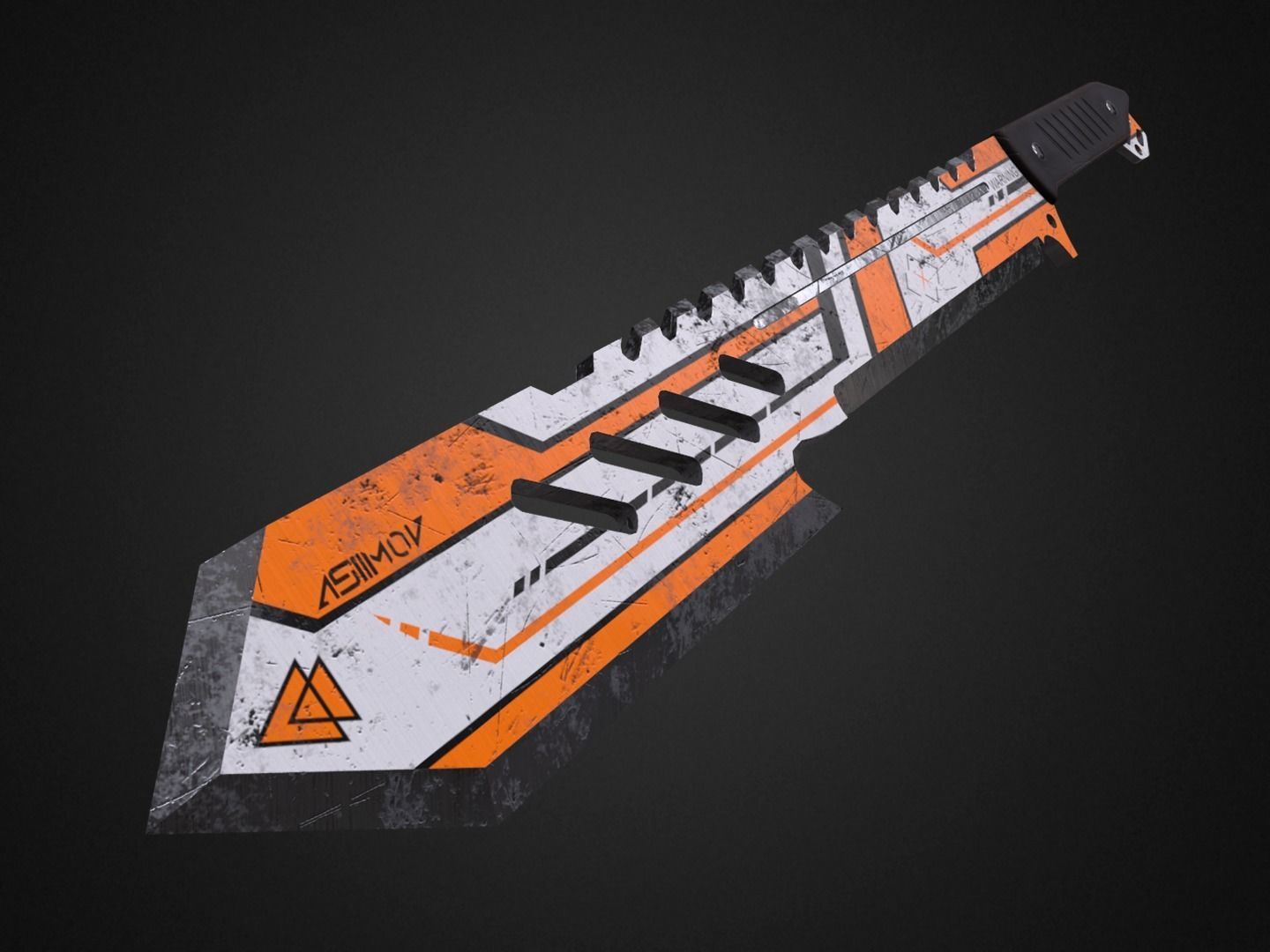 Machete knife Low-poly 3D model_3