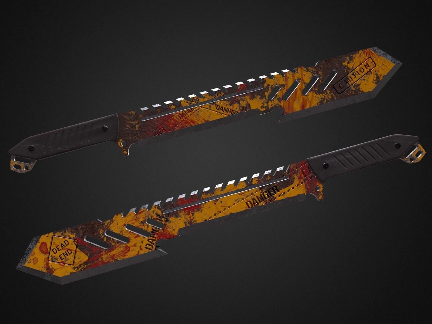 Machete knife Low-poly 3D model_8