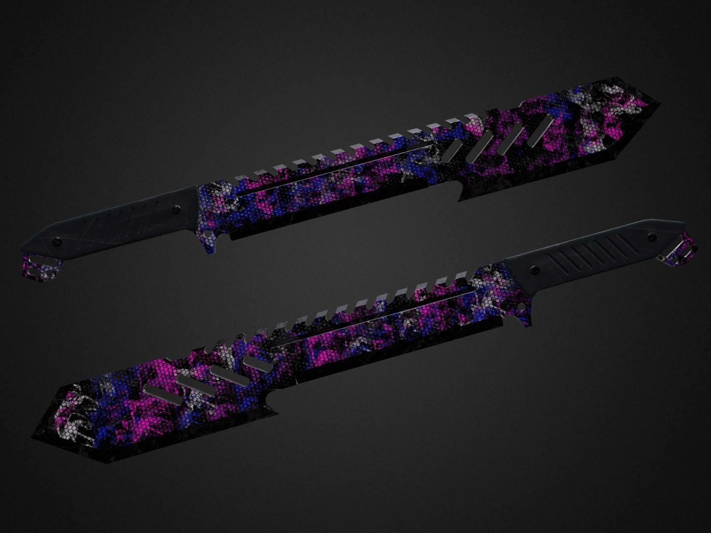 Machete knife Low-poly 3D model_5