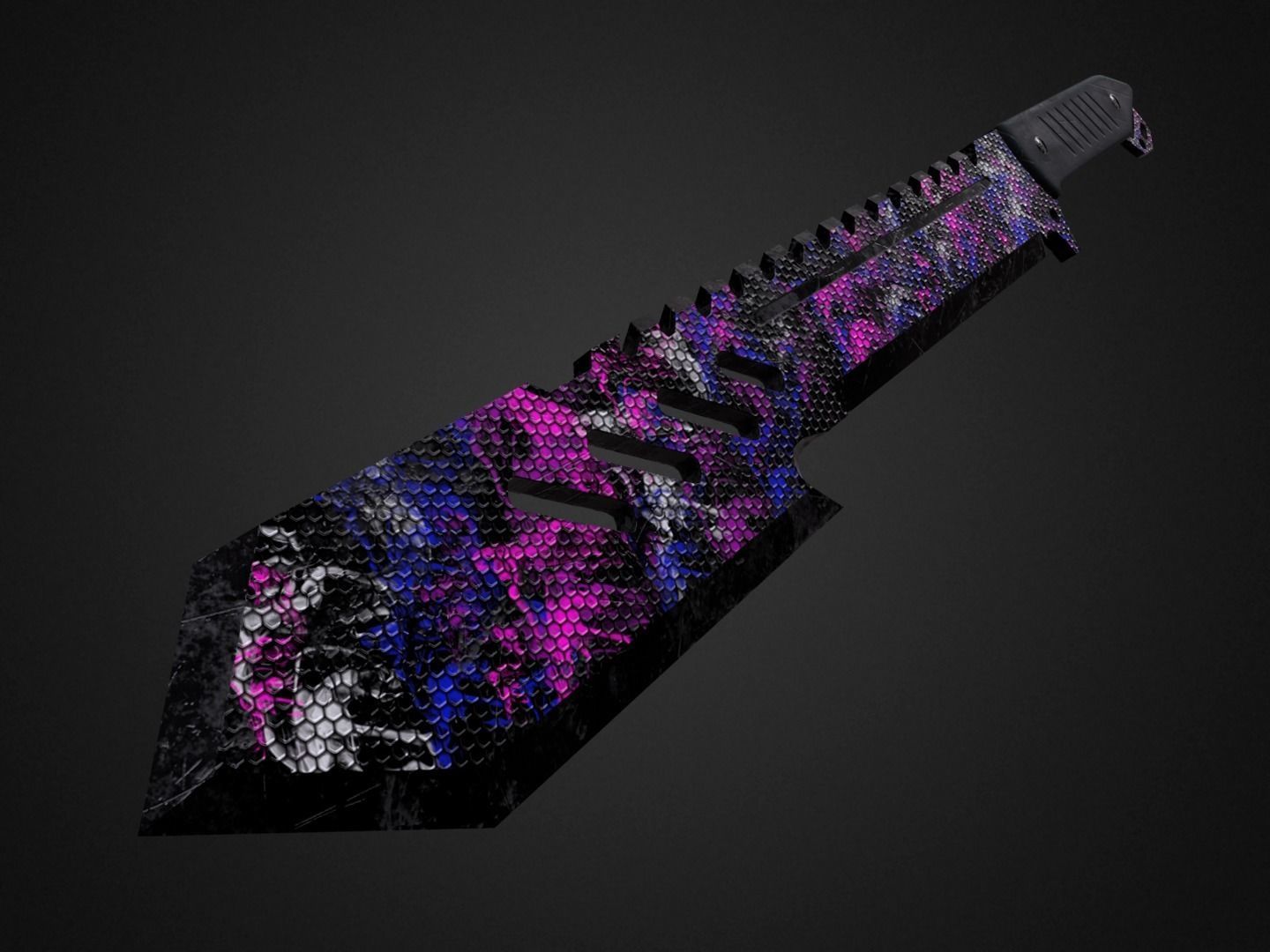 Machete knife Low-poly 3D model_6
