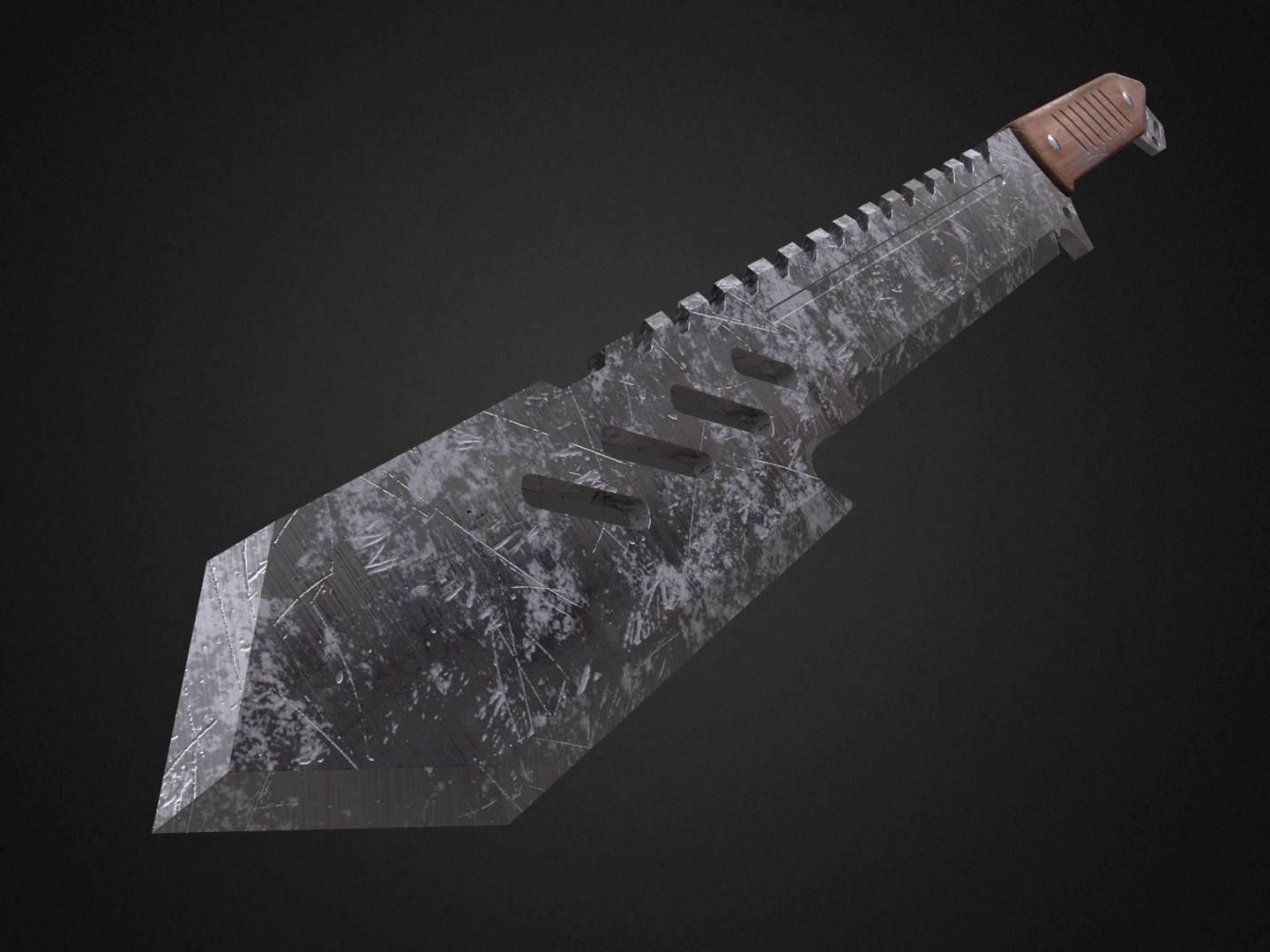Machete knife Low-poly 3D model_15