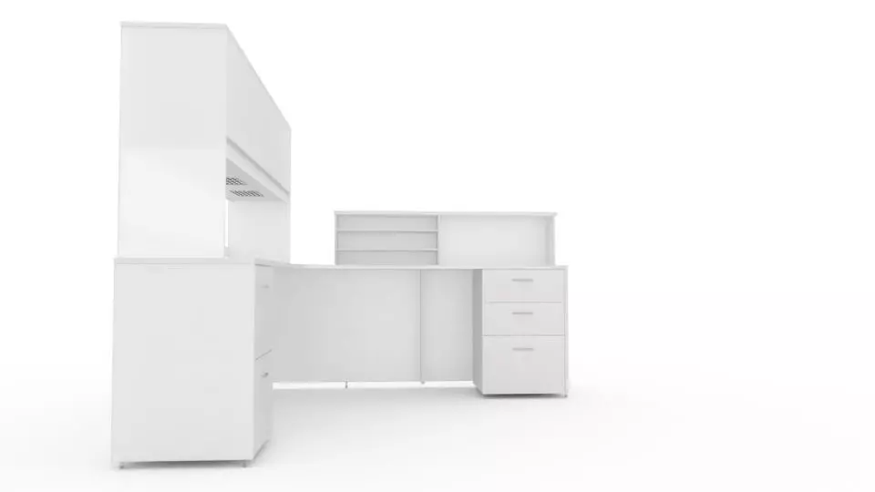 Bush Series C Elite Corner Desk with Storage 3D model_0