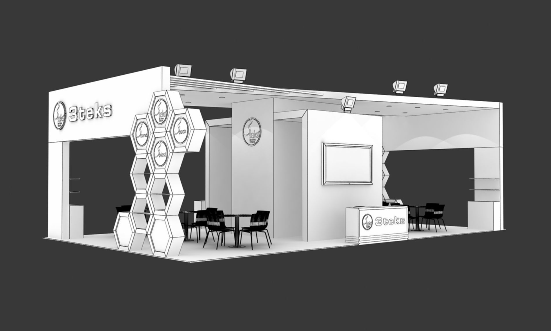 3Tex Size 7m x 12m  Height 400 cm 3D model_6