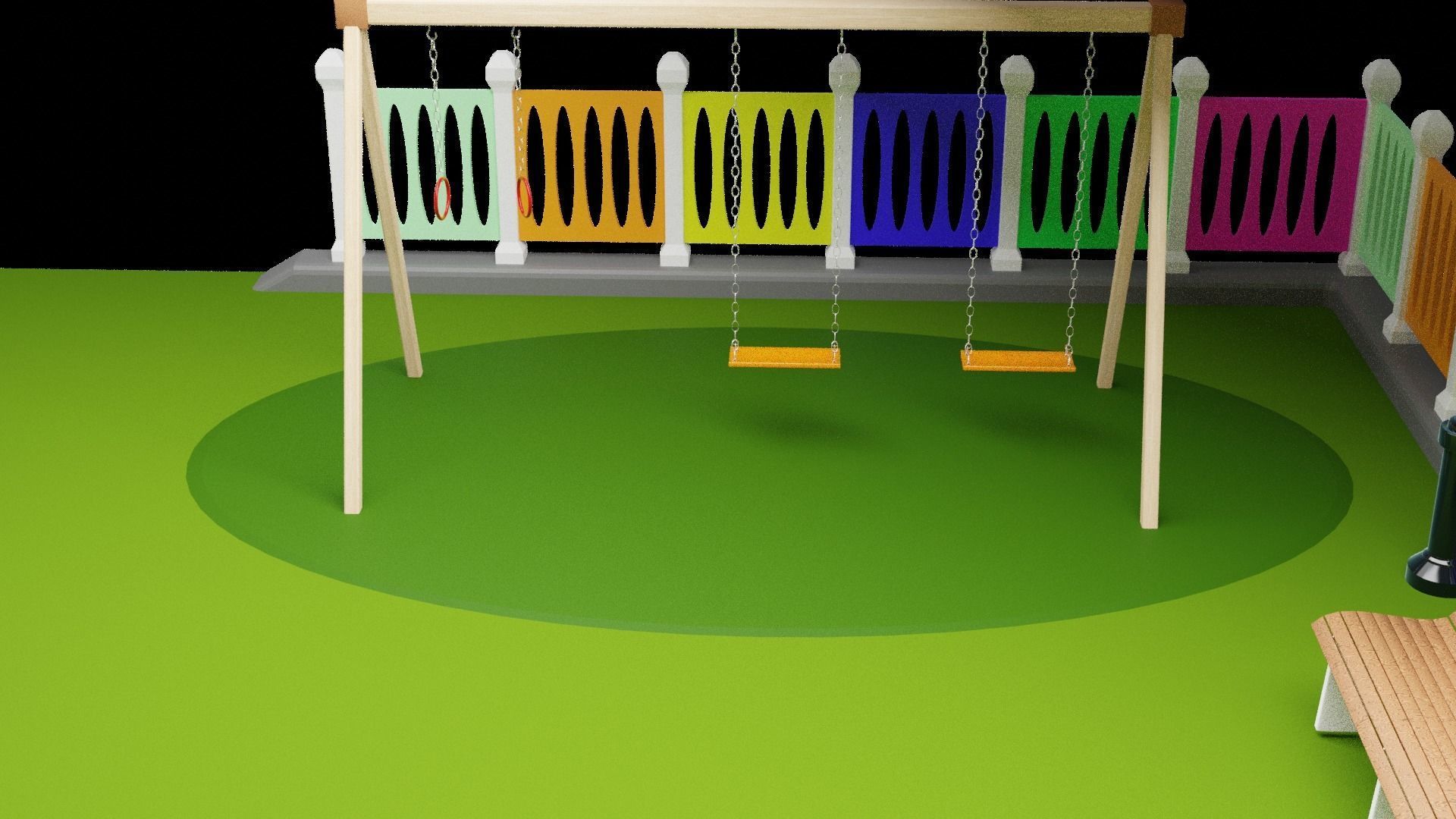 Playground Swing 3D model_11