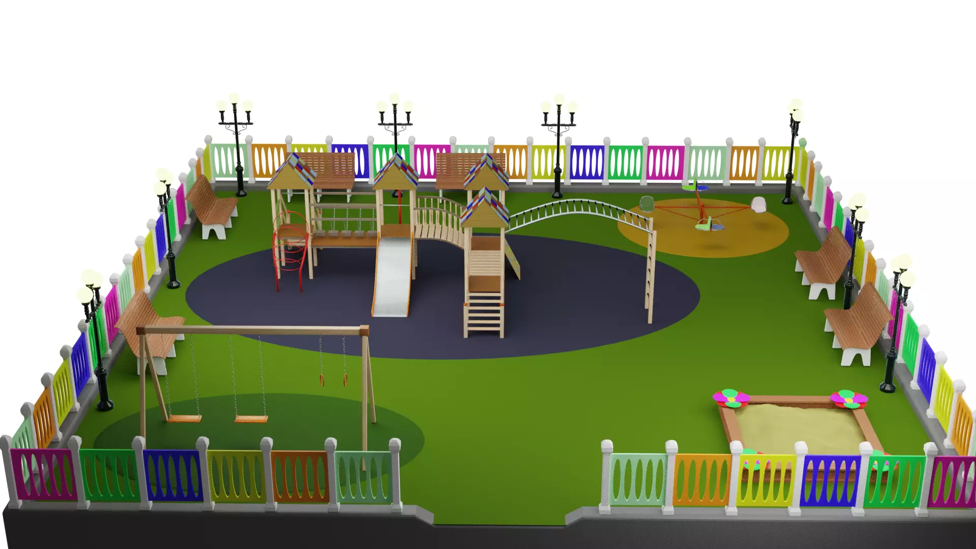Playground Swing 3D model_0