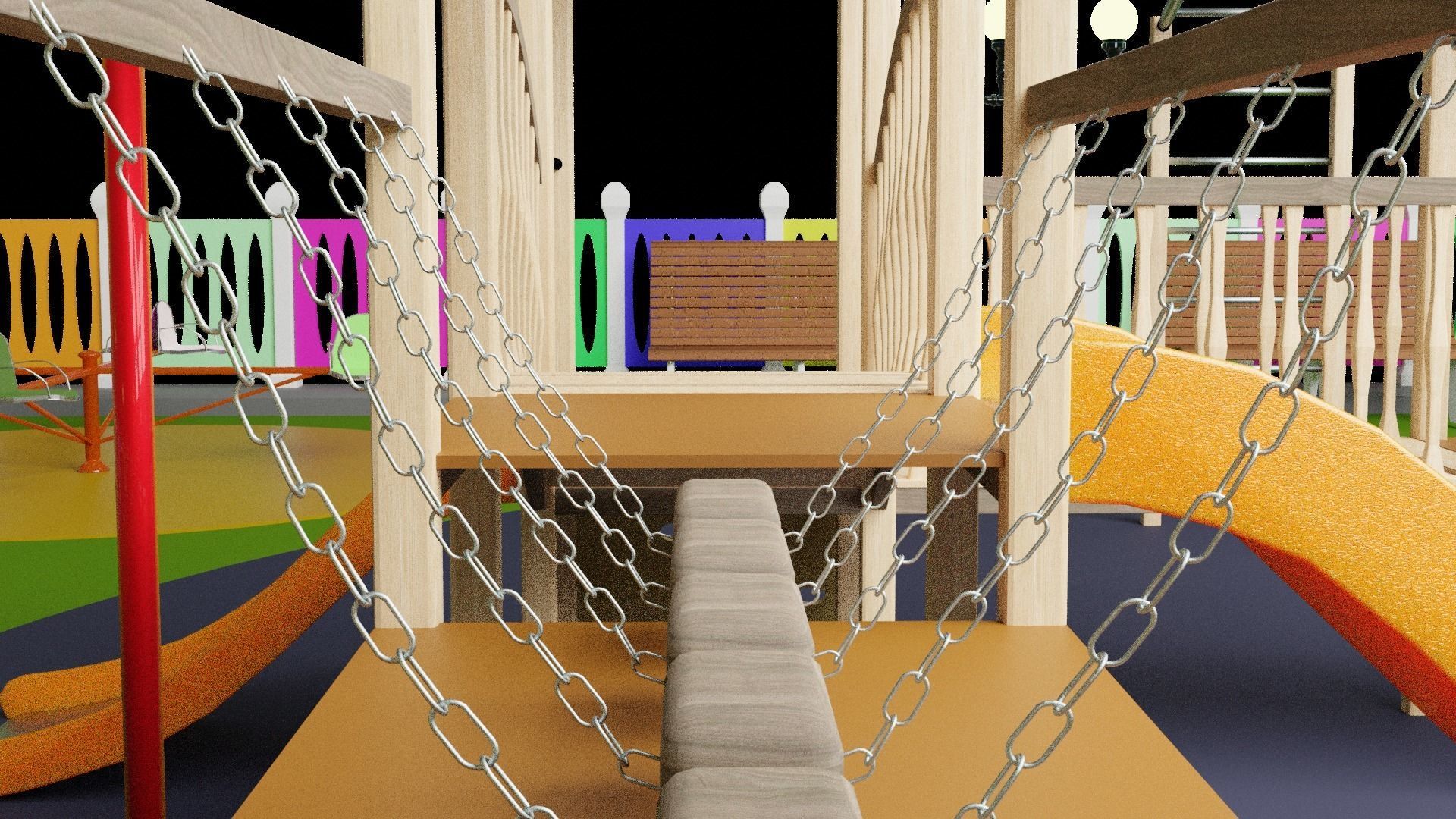 Playground Swing 3D model_12