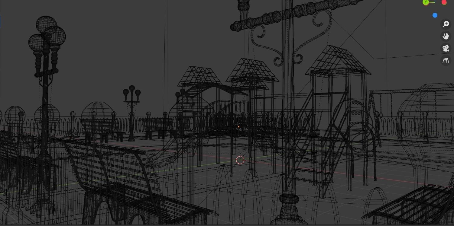 Playground Swing 3D model_15