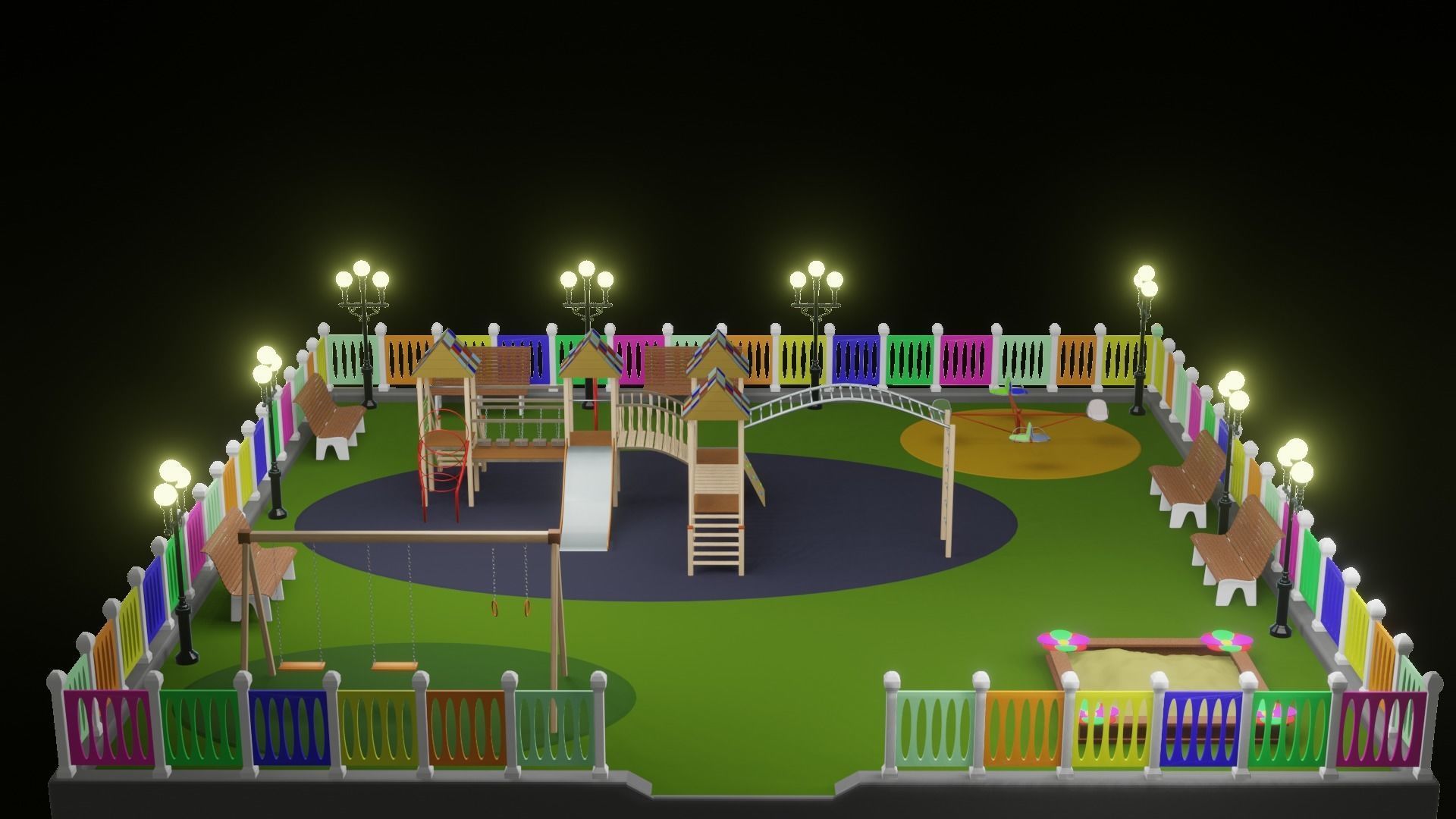 Playground Swing 3D model_1