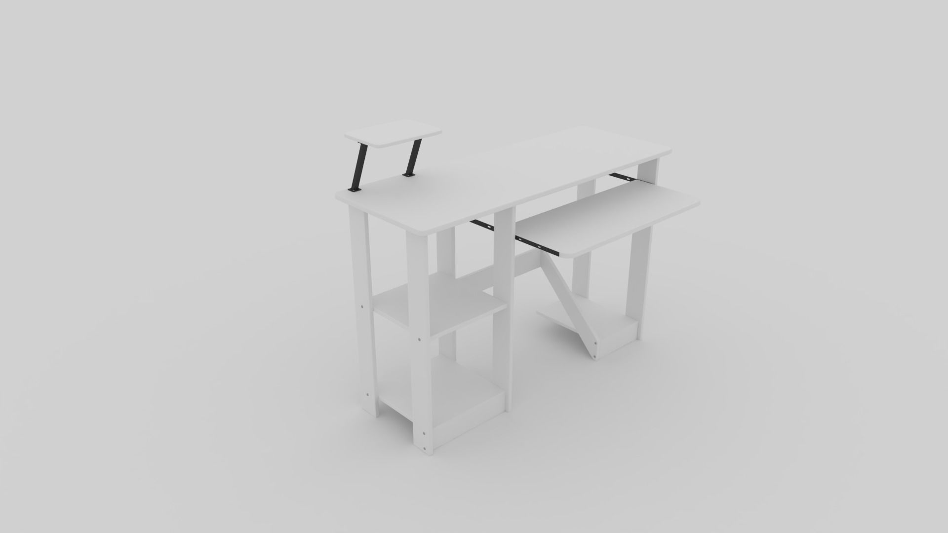 Gaming PC Table Office Home Desktop Free 3D model_5
