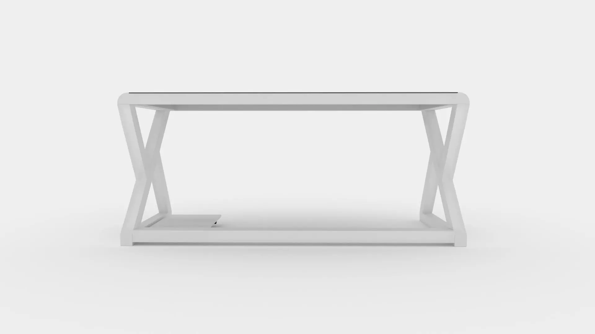 Tempered glass computer desk home office simple modern Free 3D model