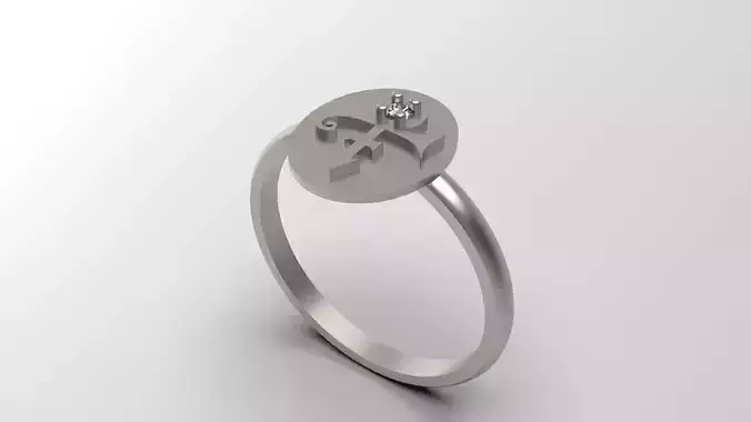 Prince Sott Mini Love Signet Ring With Diamond