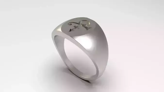 Prince Sott Large Love Signet Ring in Eu Size