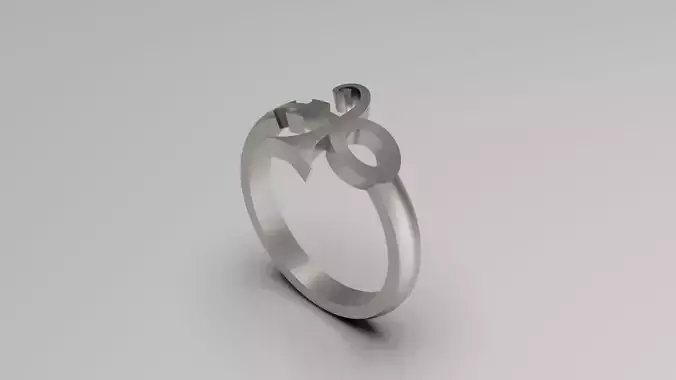 Prince Sott Mini Side Love Ring in Eu Size 3D print model