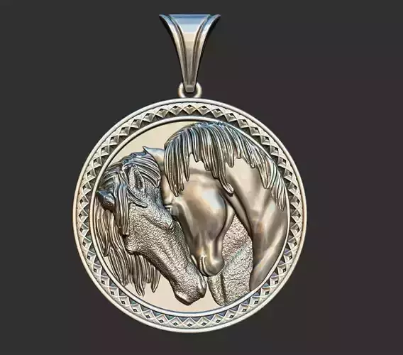 Horses in love medal