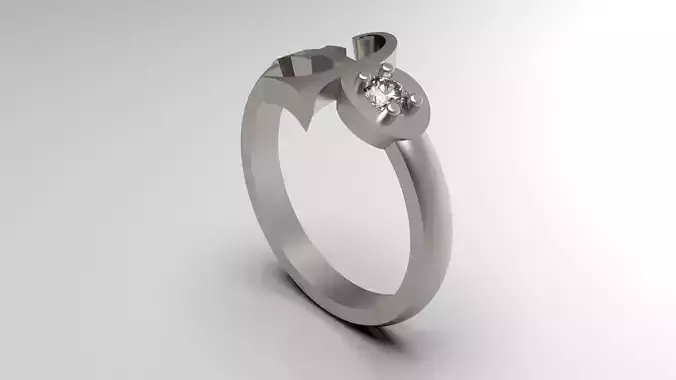 Prince Sott Mini Side Love Ring With Diamond 3D print model