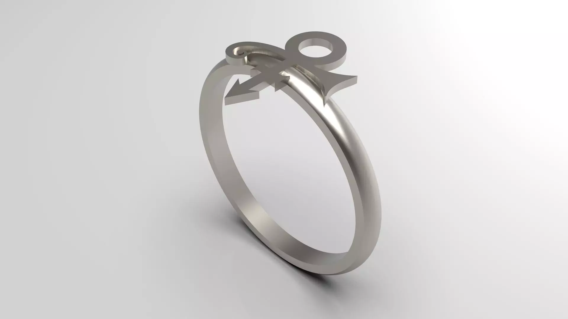 Prince Sott Mini Vertical Love Ring in Eu Size 3D print model