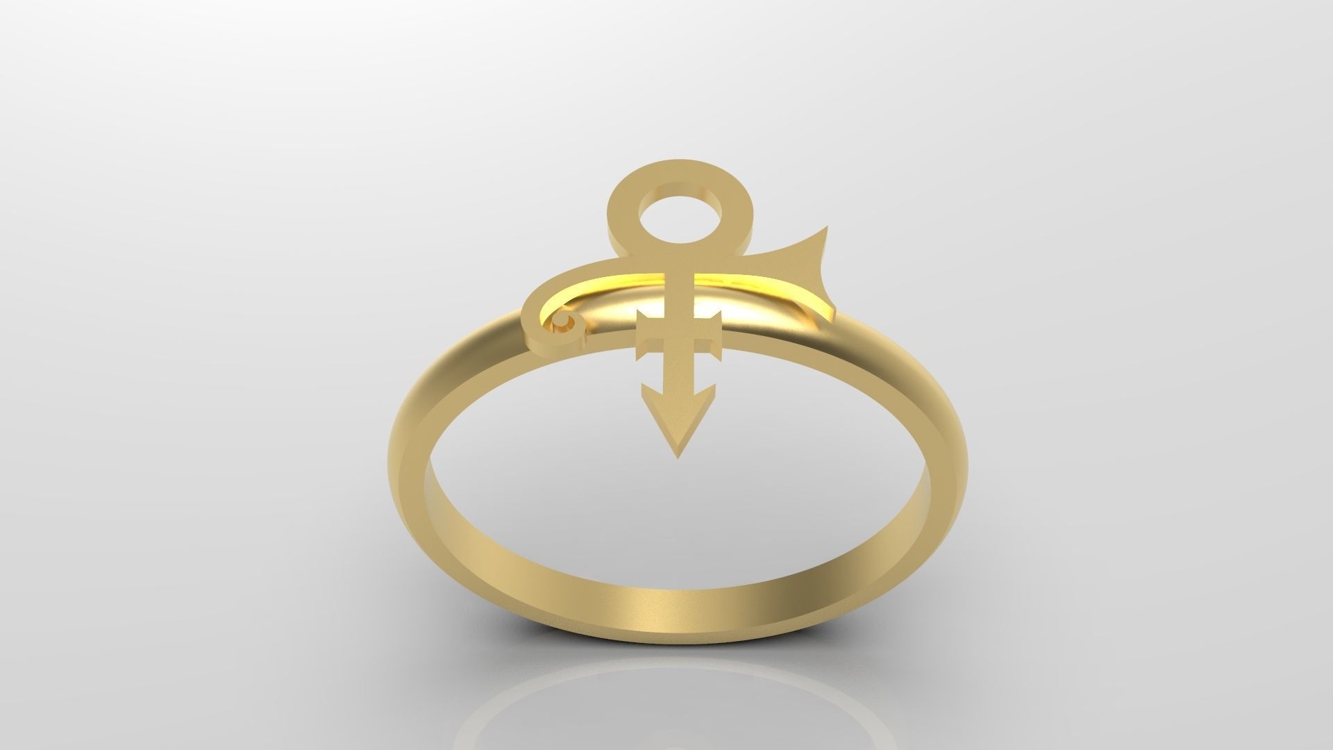 Prince Sott Mini Vertical Love Ring in US Size 3D print model_5